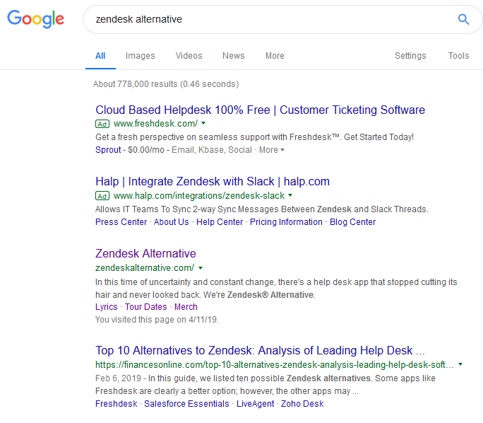 Google zendesk alternative