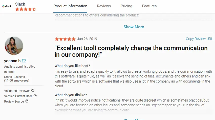 G2Crowd for Slack