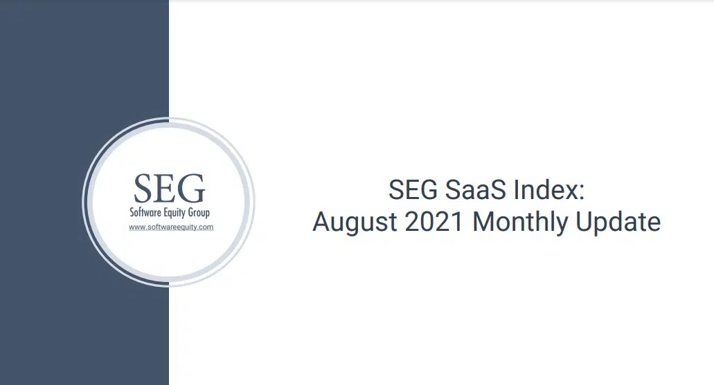 SEG SaaS Index August 2021