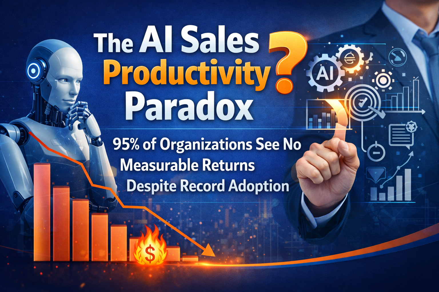 AI sales productivity paradox showing declining sales performance despite widespread AI adoption