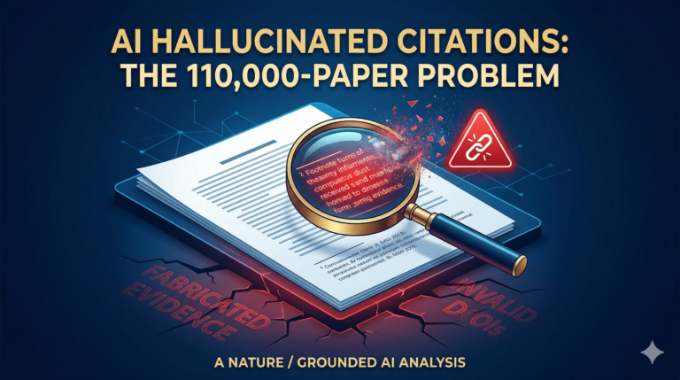 Illustration of a Confidential Information Memorandum (CIM) with red AI hallucination error codes and broken citation links.